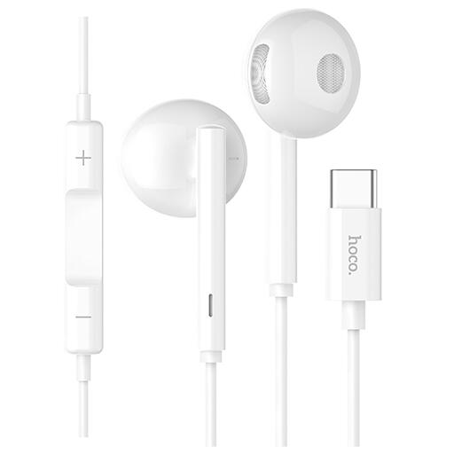Auricolari cablati con microfono bianchi type C mod. L10 "Acoustic"