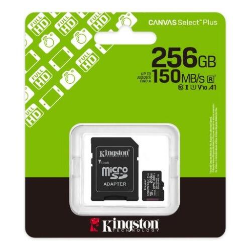 Kingston microSD 256GB Canvas Select Plus A1 con Adattatore SD