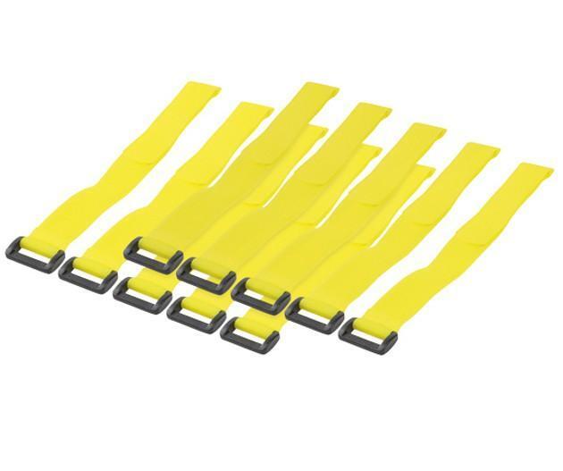 Fascette Fermacavo Gialle in Velcro Set da 10 pz