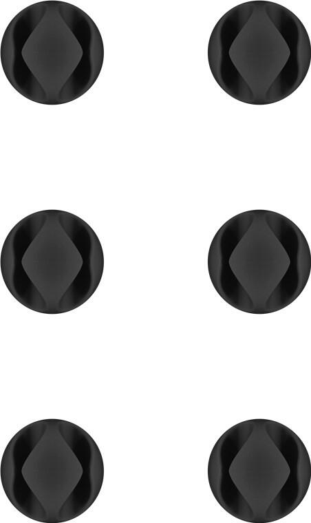 Set 6 Fermacavo da Scrivania a due posti Nero