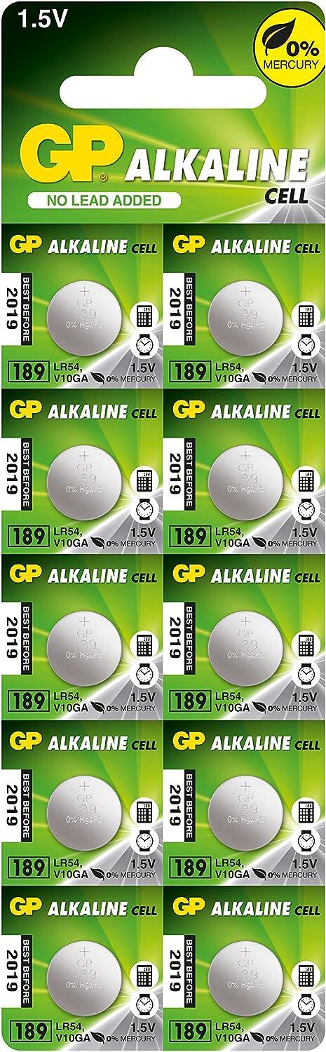 Blister 10 Batterie Alcaline Specialistiche a Bottone LR54
