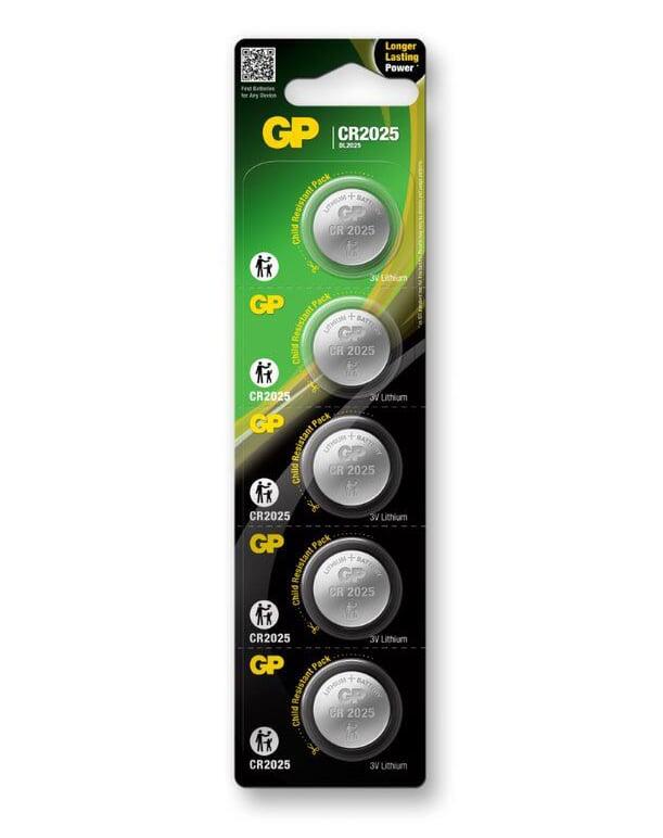 Blister 5 Batterie Litio a Bottone CR2025