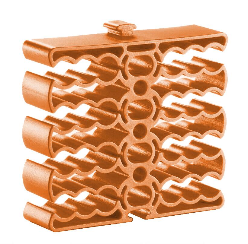 Organizzatore Modulare a Pettine per 24 Cavi Ethernet Arancione