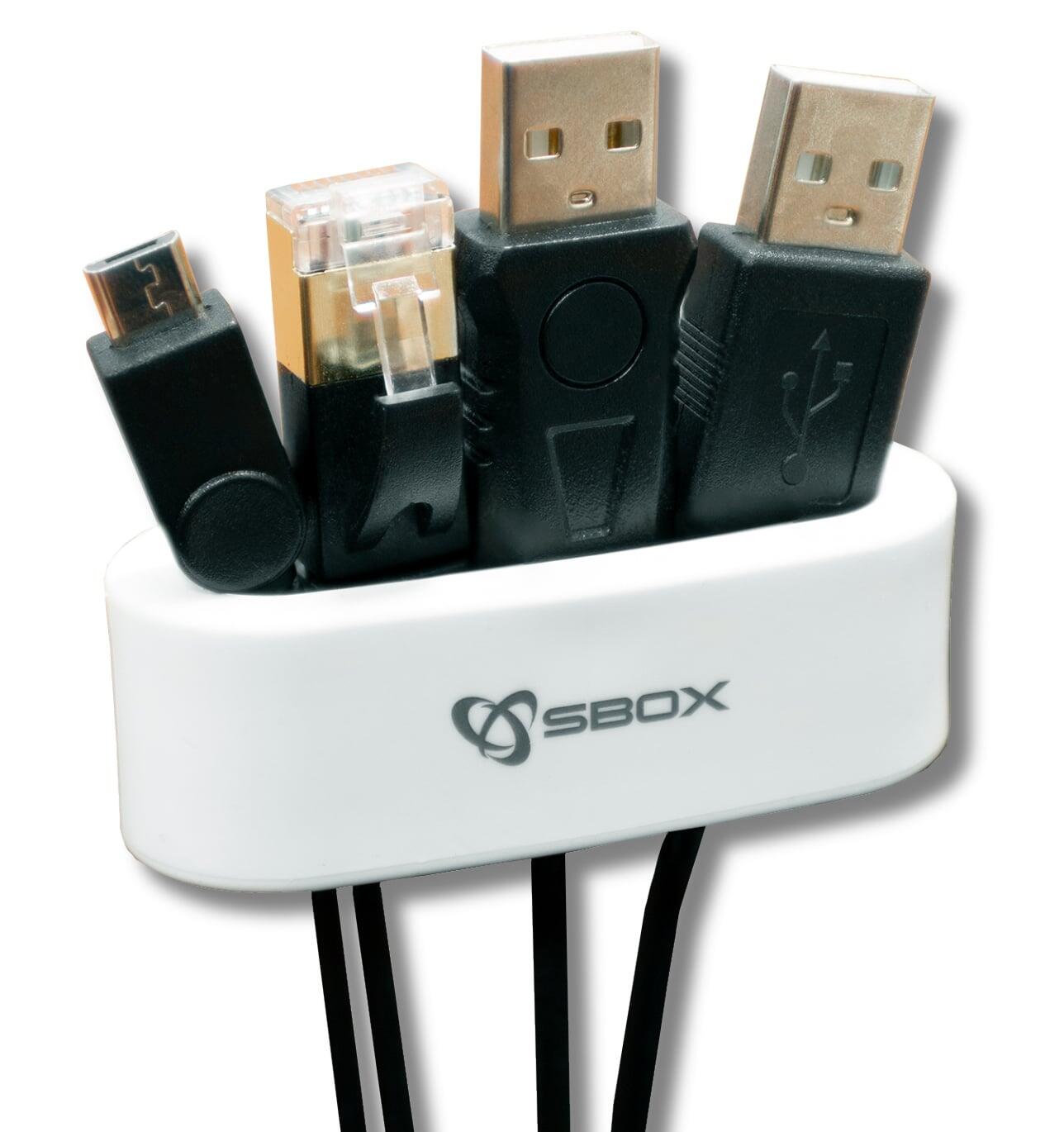 Fermacavo da Scrivania Bianco con Adesivo