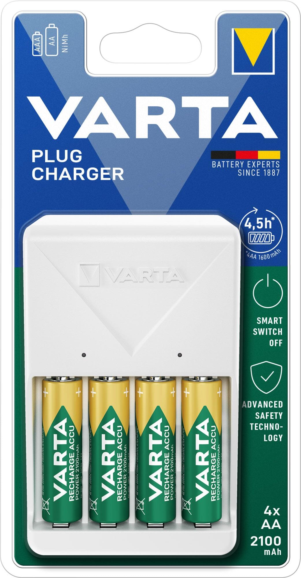 Caricabatterie Compatto a Spina Pocket Charger per 4 pile AA/AAA