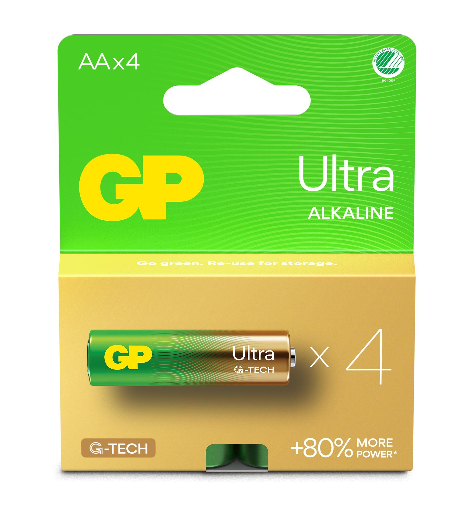Confezione 4 Batterie GP Ultra Alcaline Stilo AA 15AU/LR6
