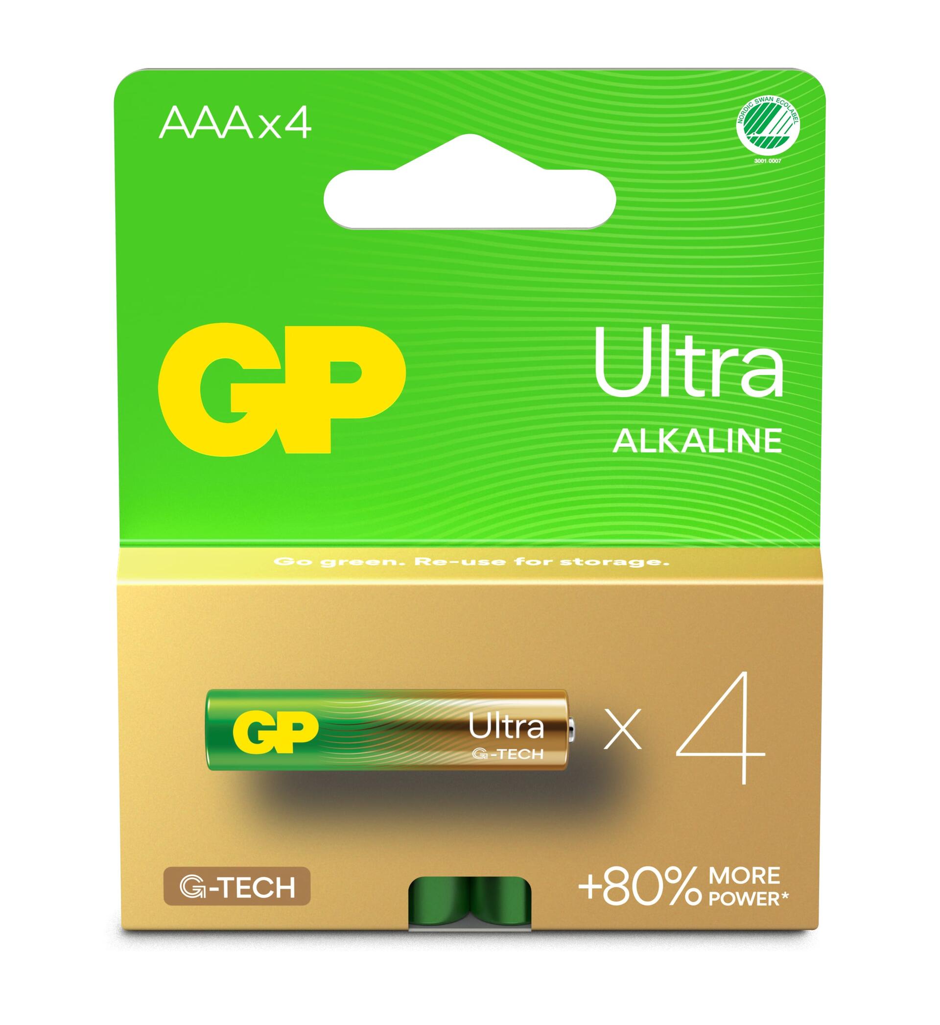 Confezione 4 Batterie GP Ultra Alcaline Ministilo AAA 24AU/LR03