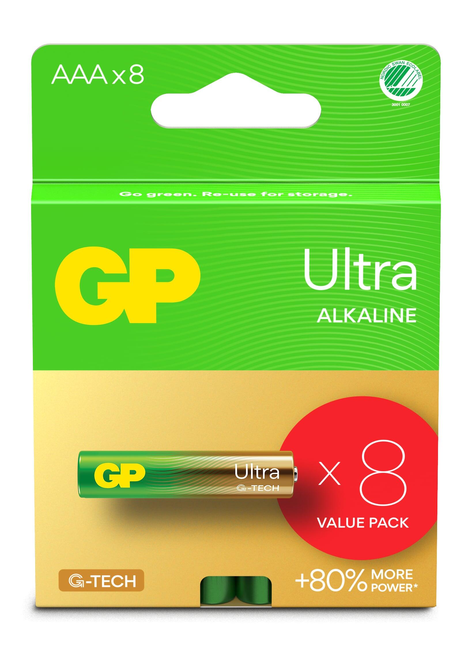 Confezione 8 Batterie GP Ultra Alcaline MiniStilo AAA 24AU/LR03