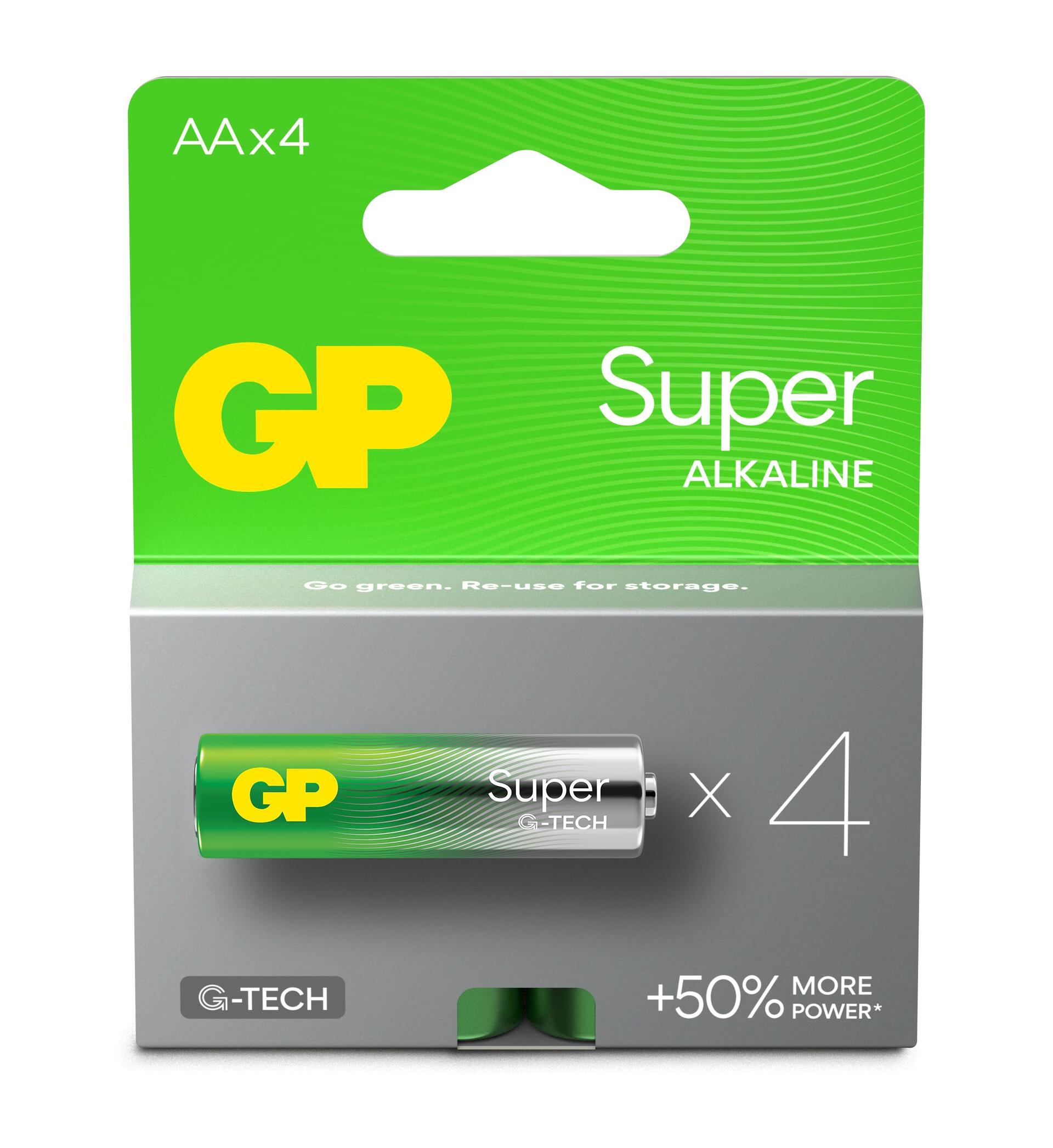 Confezione 4 Batterie GP Super Alcaline Stilo AA 15A/LR6