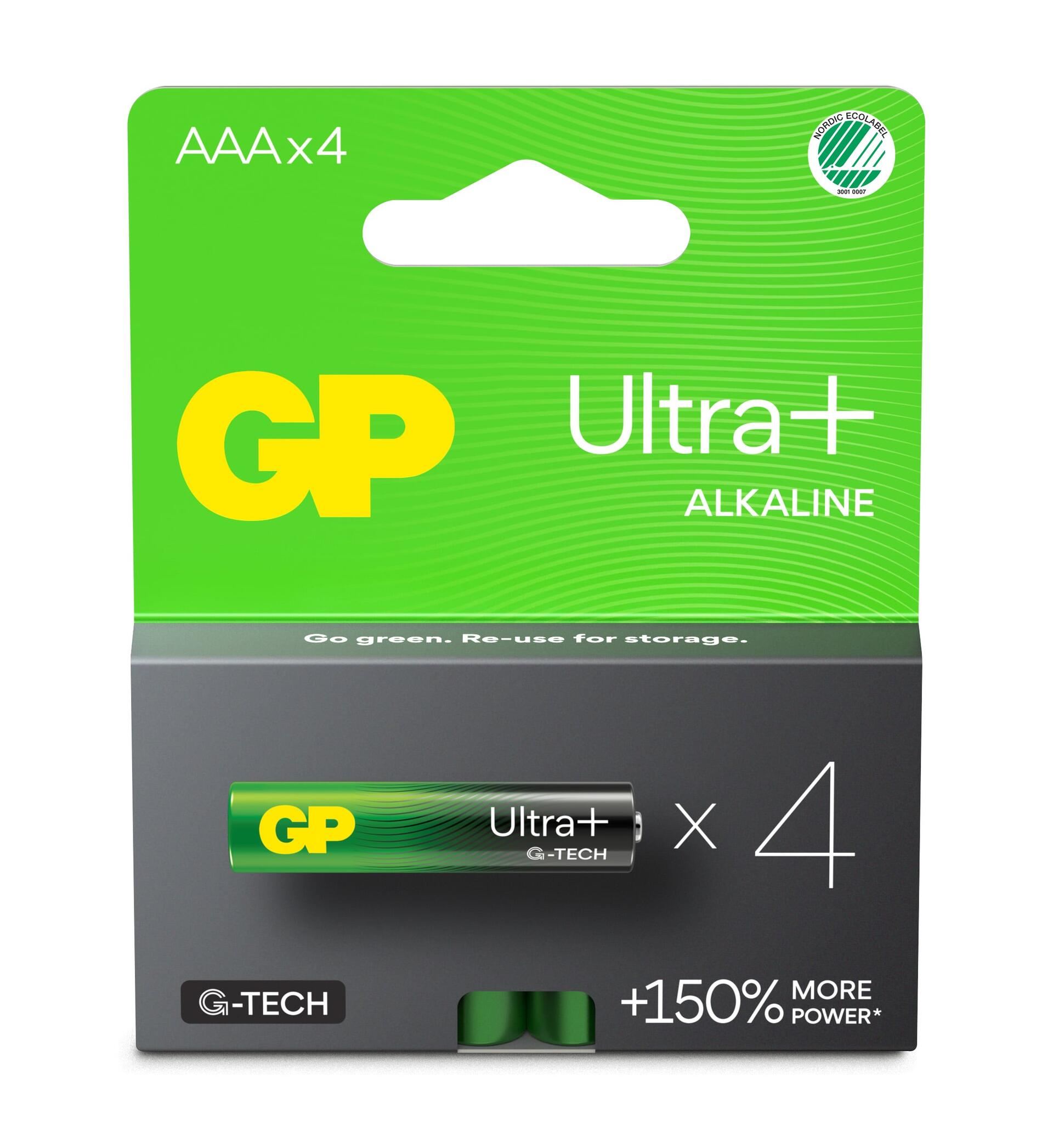 Confezione 4 Batterie GP Ultra Plus Alcaline Ministilo AAA 24AUP/LR03