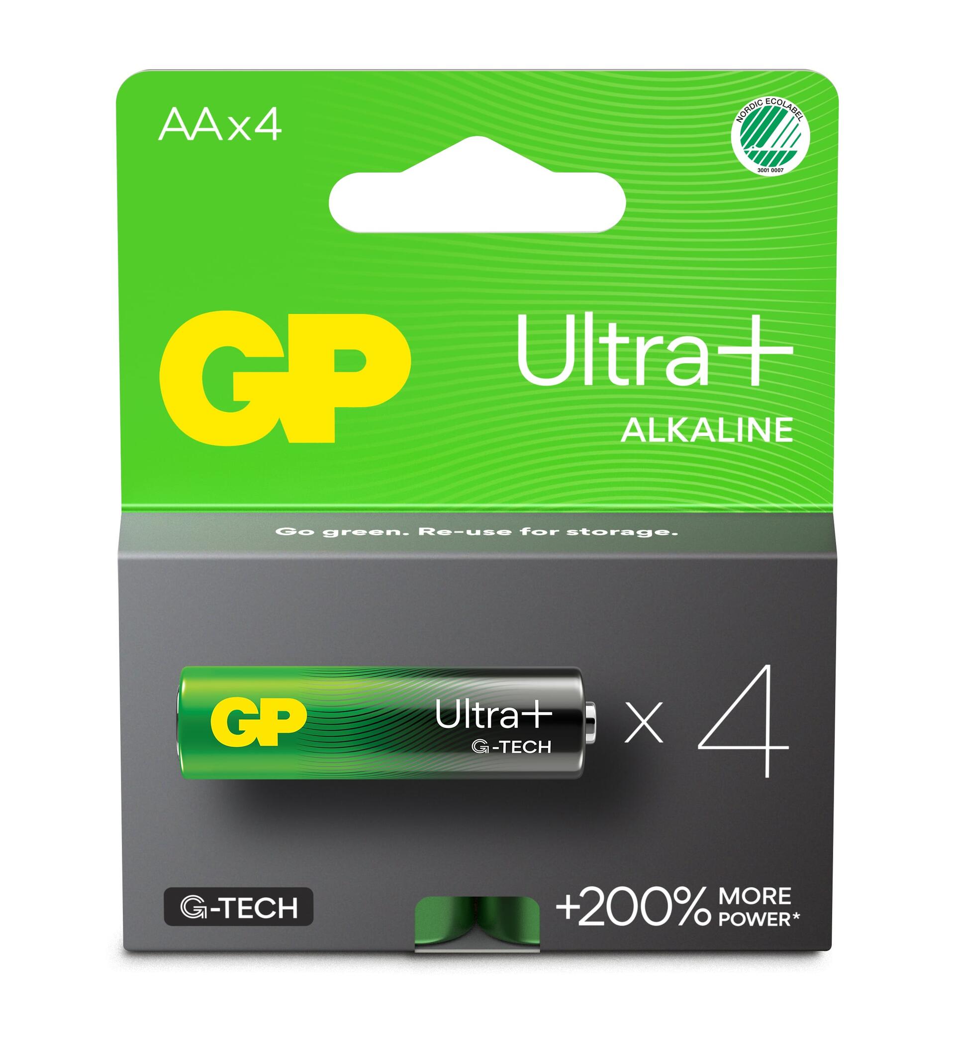 Confezione 4 Batterie GP Ultra Plus Alcaline Stilo AA 15AUP/LR6