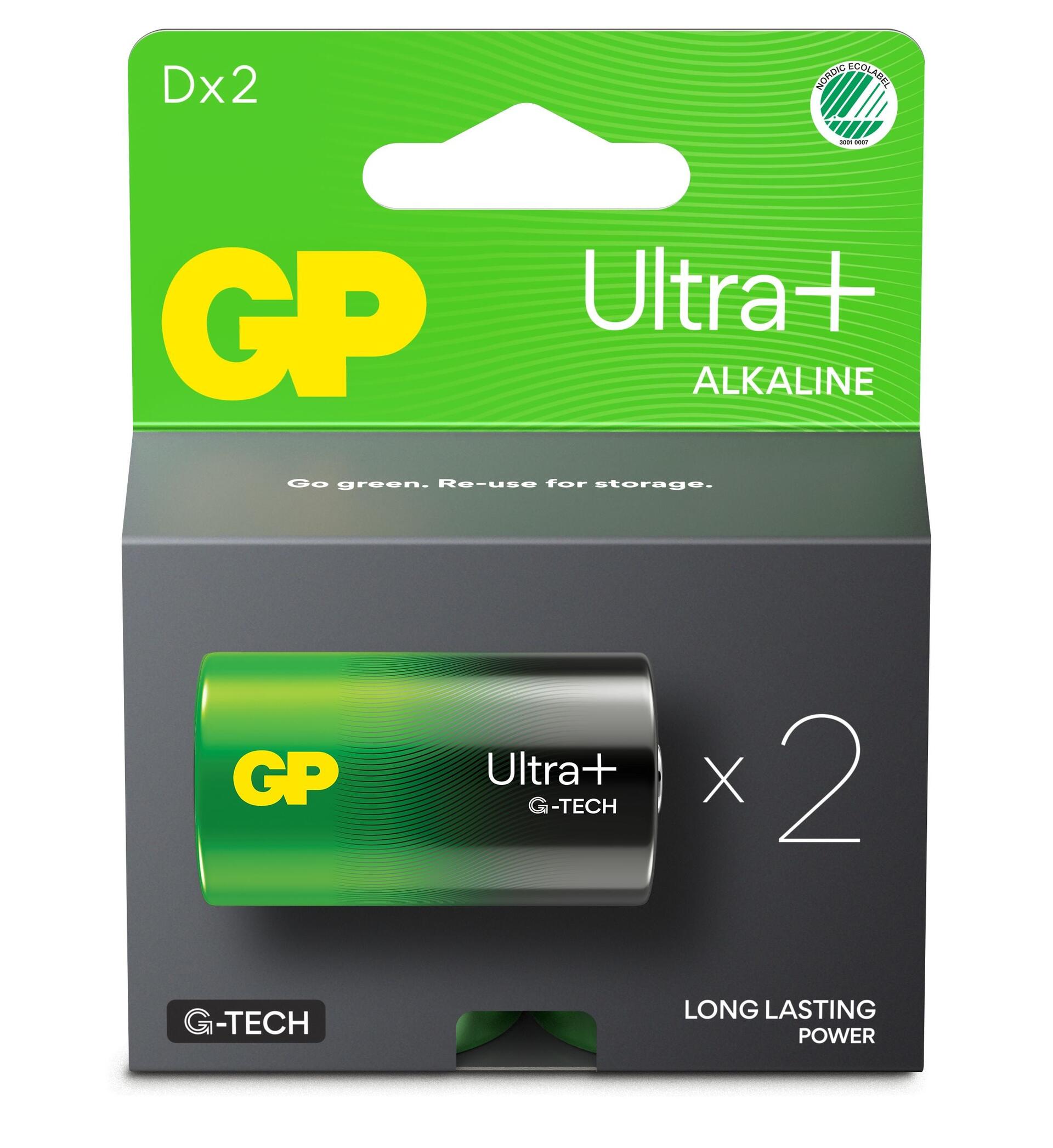 Blister 2 Batterie Torcia D GP Ultra Plus