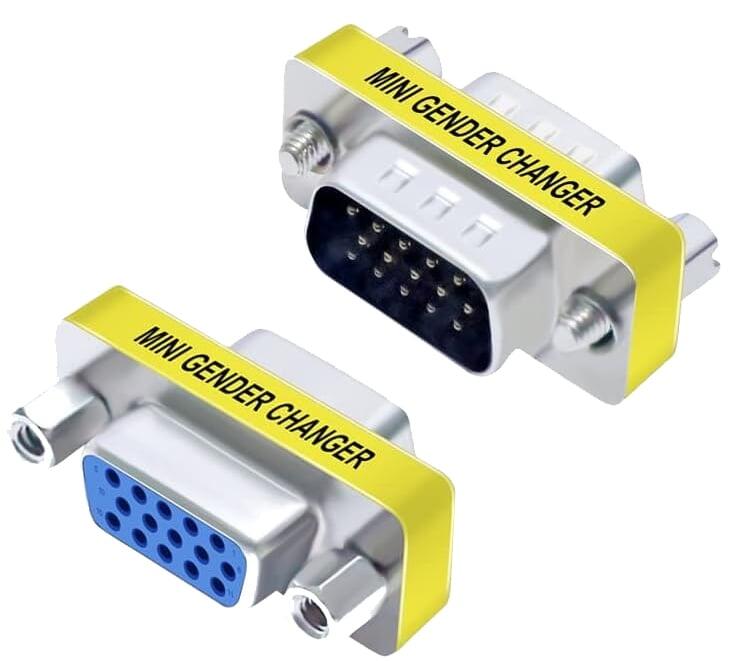 Mini Gender Changer VGA DB 15 poli HD M/F