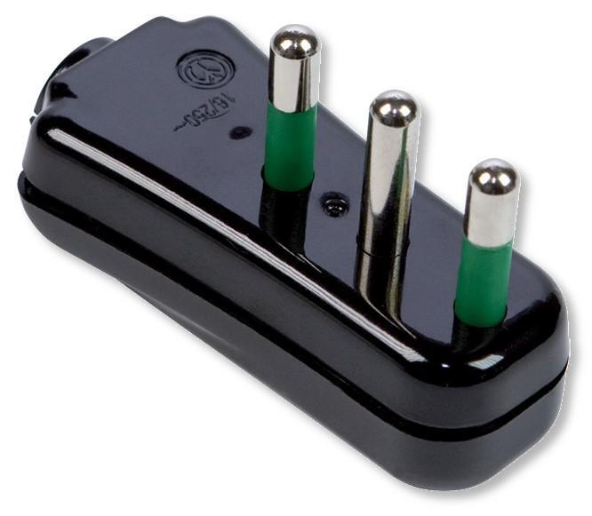 Spina ribassata 2P+T 16A Nero
