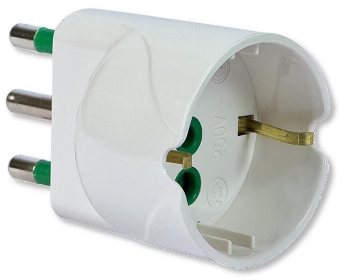 Adattatore Schuko Spina 2P+T 16A-Presa Schuko 2P+T