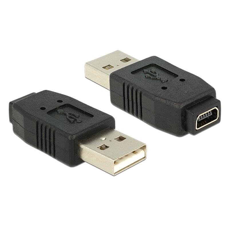 Adattatore Convertitore USB A Maschio a Mini B Femmina Nero