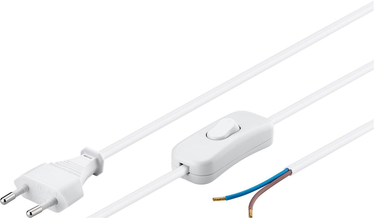 Cavo alimentazione spina euro/aperto con interruttore 1,5 mt bianco