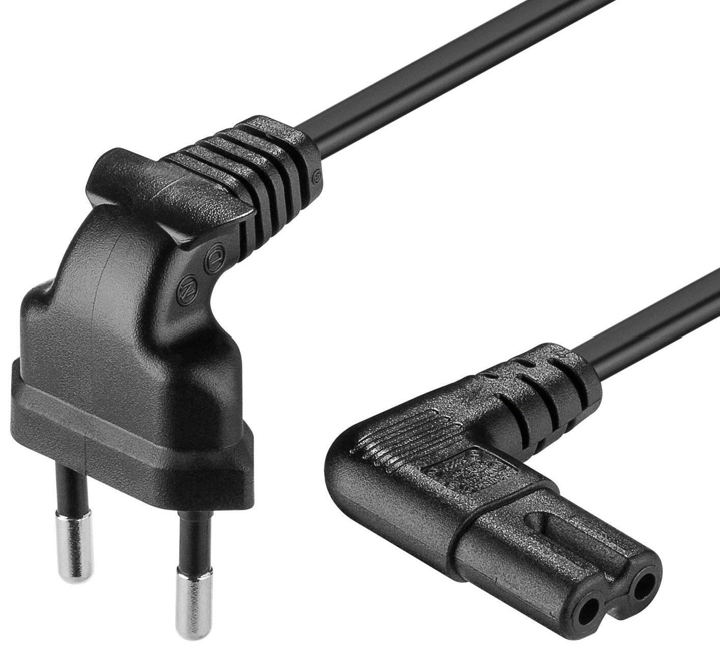 Cavo Alimentazione C7 a Italiana Angolati 1 m Nero