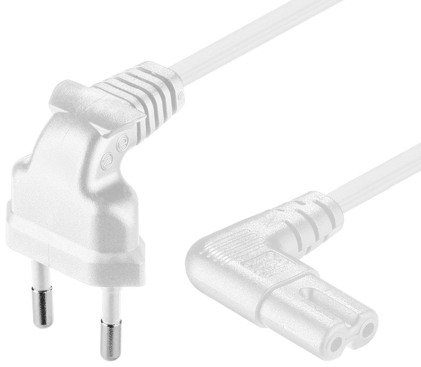 Cavo Alimentazione C7 a Italiana Angolati 0,75 m Bianco