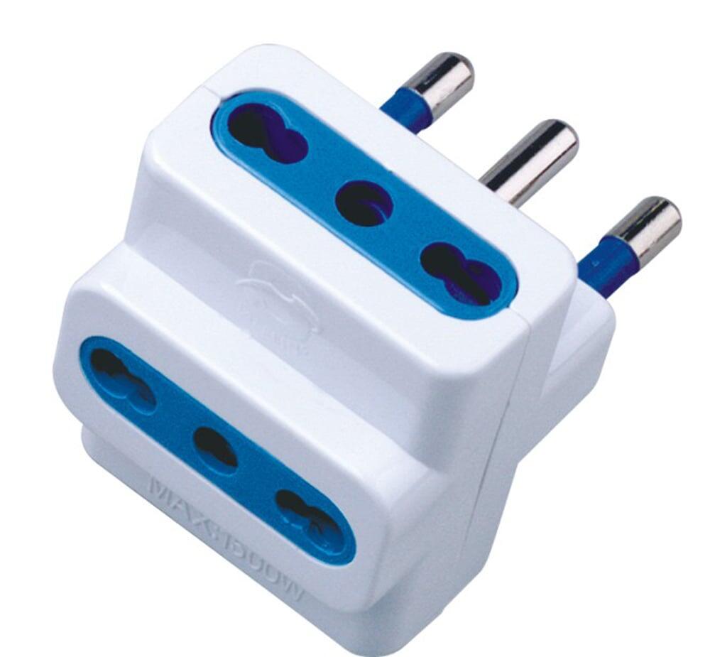 Adattatore triplo spina 16A Bianco