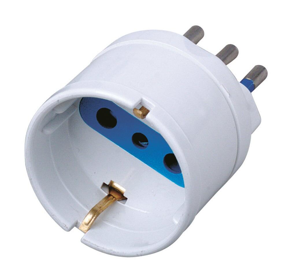 Adattatore spina 10A presa Schuko Bianco