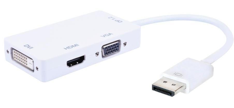 Adattatore 3 in 1 DisplayPort 1.2 a HDMI/DVI/VGA