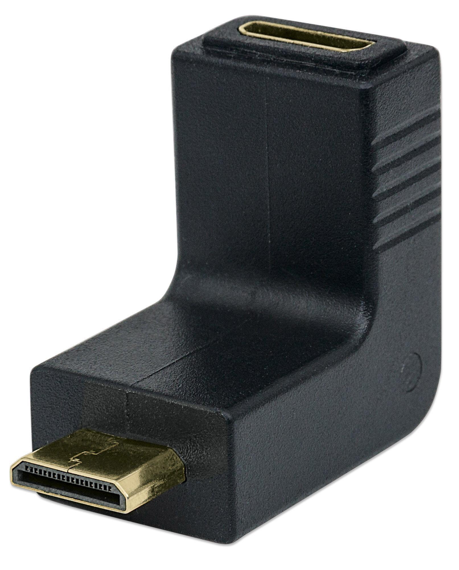 Adattatore HDMI Mini C Femmina a Mini C Maschio Angolato Nero