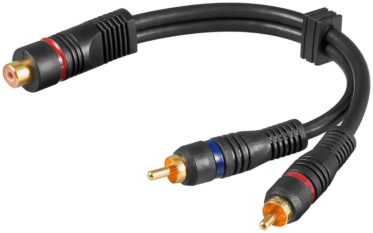 Cavo Adattatore RCA Femmina / 2x RCA Maschio 0.2m Nero