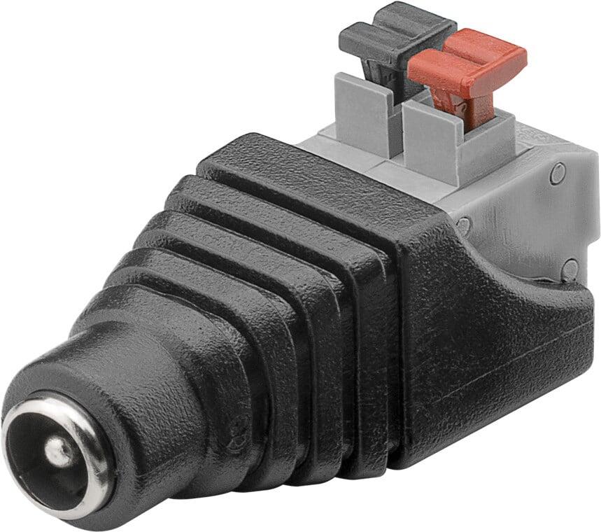 Adattatore Plug DC 2.1x5.5mm Femmina Terminal Block 2 pin con Pulsante