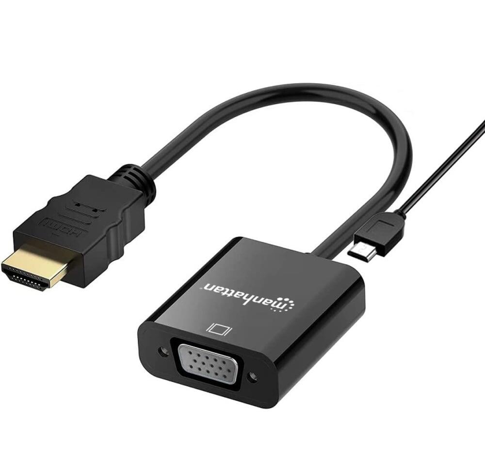Cavo Convertitore HDMI a VGA con MicroUsb 30cm Nero