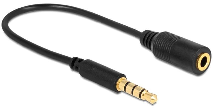 Cavo Audio 3.5 mm M/F 4Pin Convertitore di Assegnazione Pin 17,5cm Nero