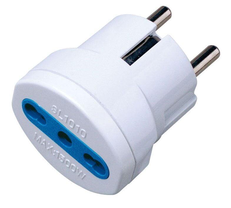 Adattatore spina Schuko a presa 10/16A Bianco