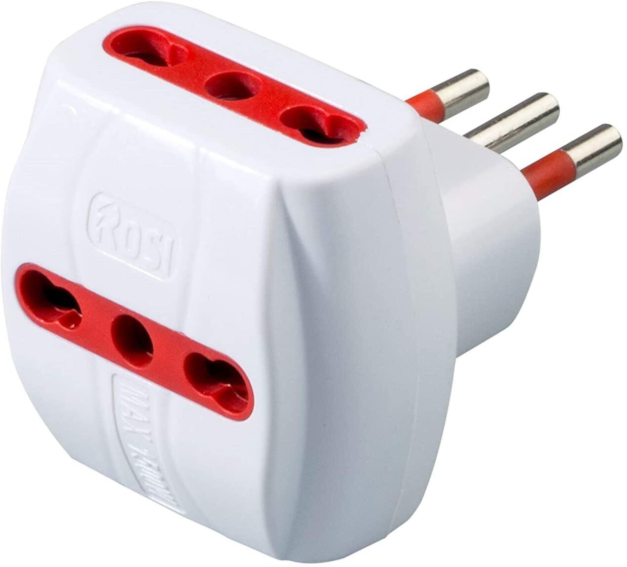 Adattatore Triplo Spina 2P+T Presa Bipasso 2P+T