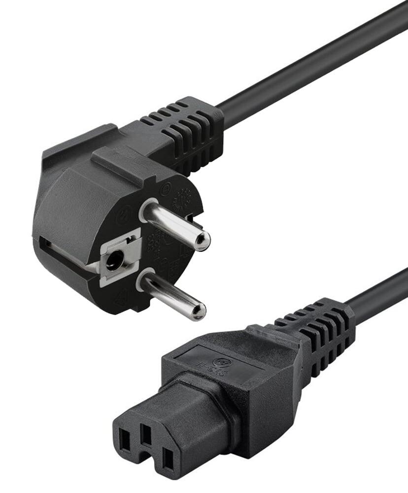 Cavo Alimentazione C15 F a Schuko Angolato 2m Nero