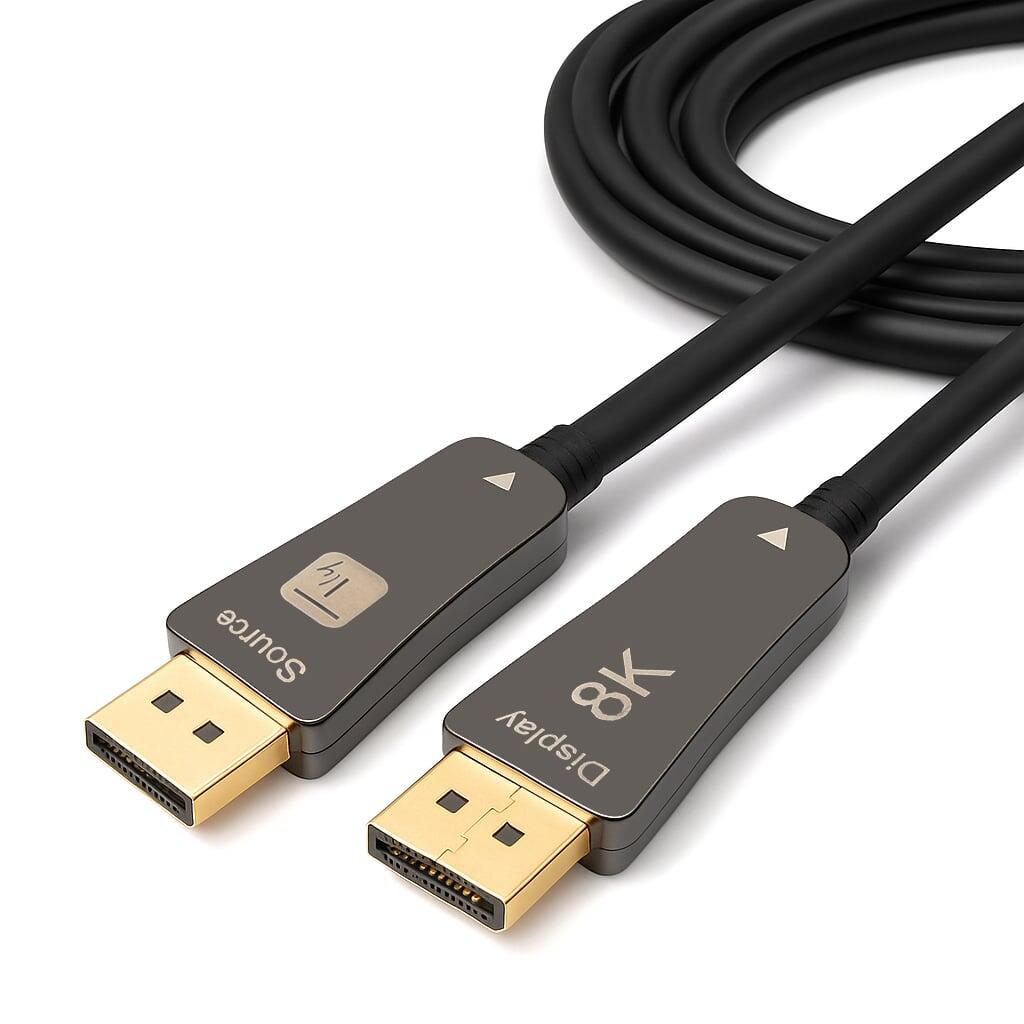 Cavo Ottico Attivo DisplayPort 1.4 AOC 8K@60Hz 32.4 Gbps Connettori a Scatto 50m