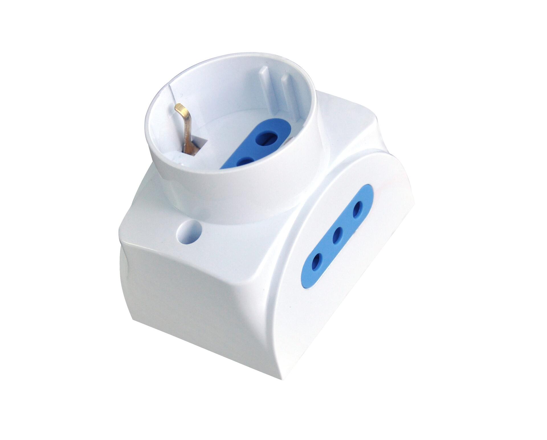 Presa da muro con 2 prese Italiane 2P+T e 1 Schuko 16A