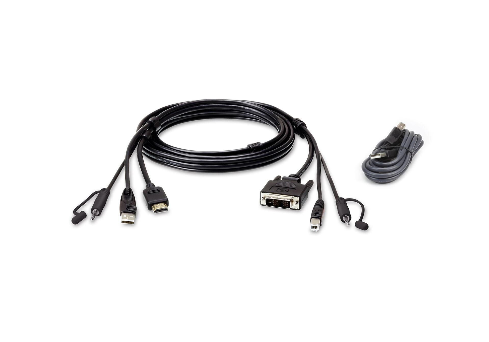 Kit cavo KVM di sicurezza USB da HDMI a DVI-D da 1,8m, 2L-7D02DHX2
