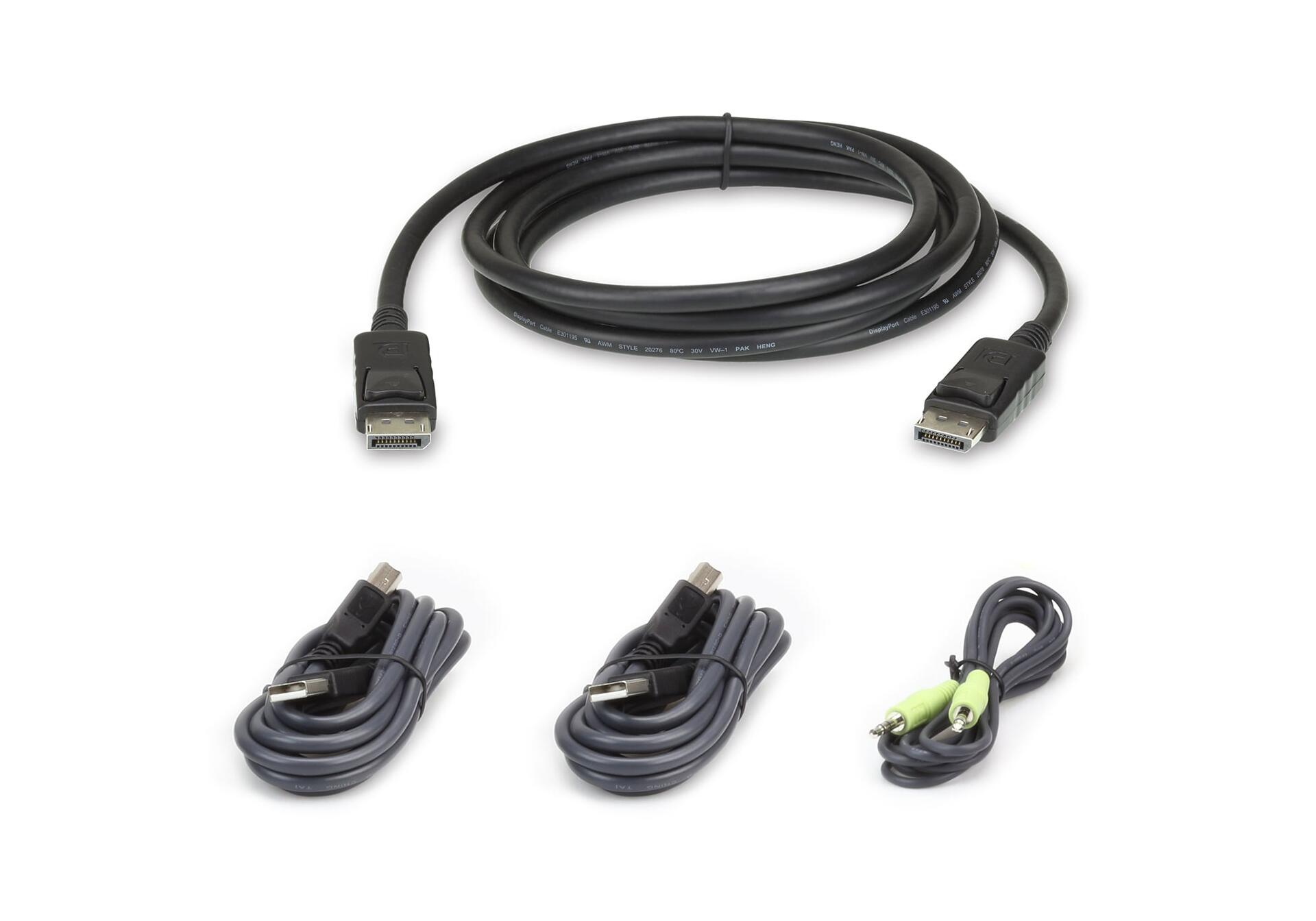Kit cavo KVM di sicurezza schermo doppio USB DisplayPort da 1,8m, 2L-7D02UDPX5