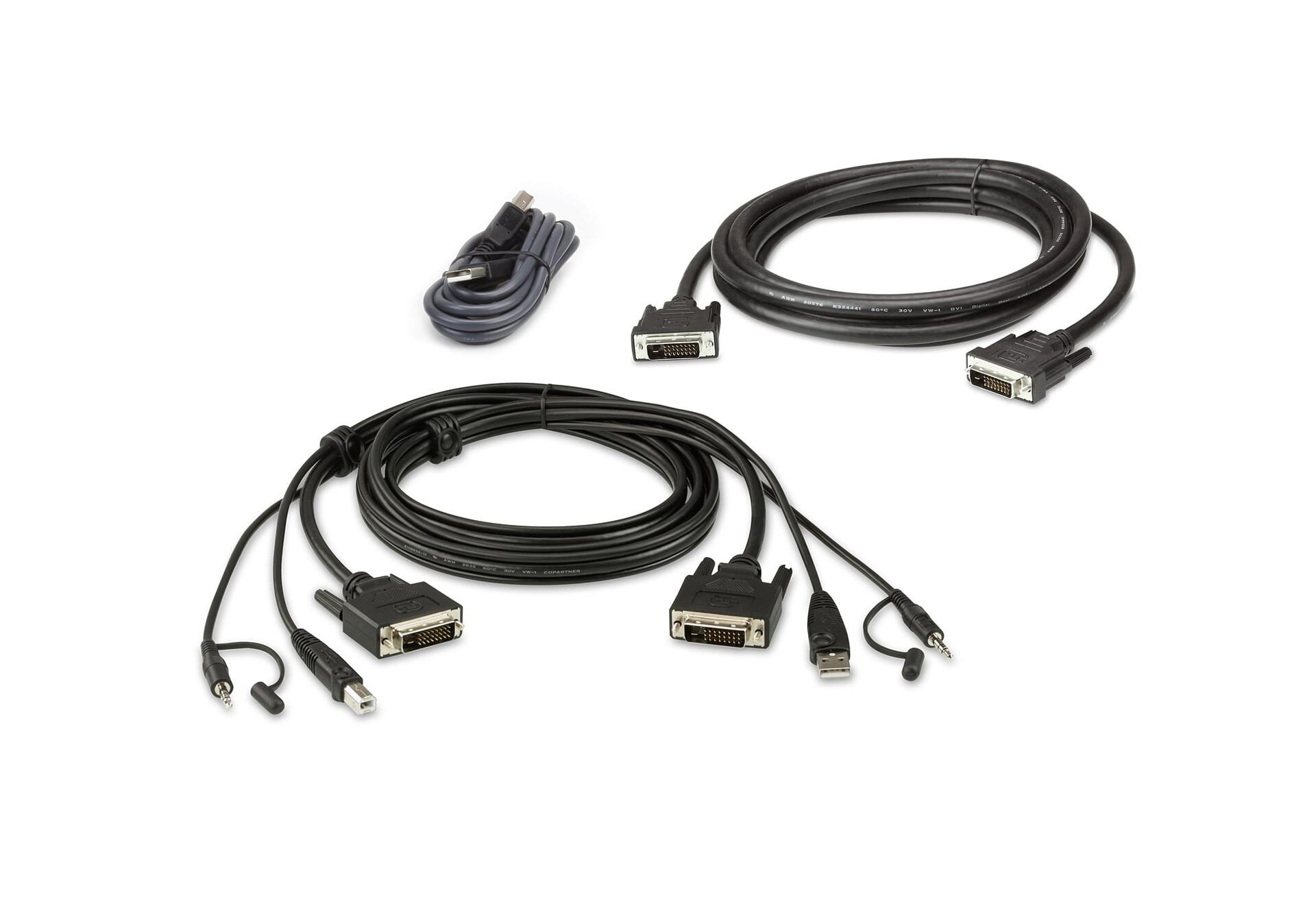 Kit cavo KVM di sicurezza schermo doppio USB DVI-D Dual Link da 1,8 m, 2L-7D02UDX3
