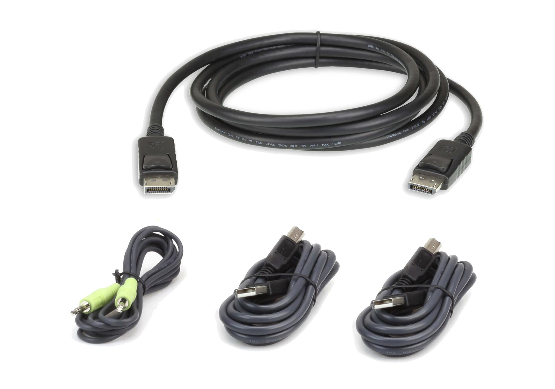 Kit cavo KVM di sicurezza USB DisplayPort da 3 metri, 2L-7D03UDPX4