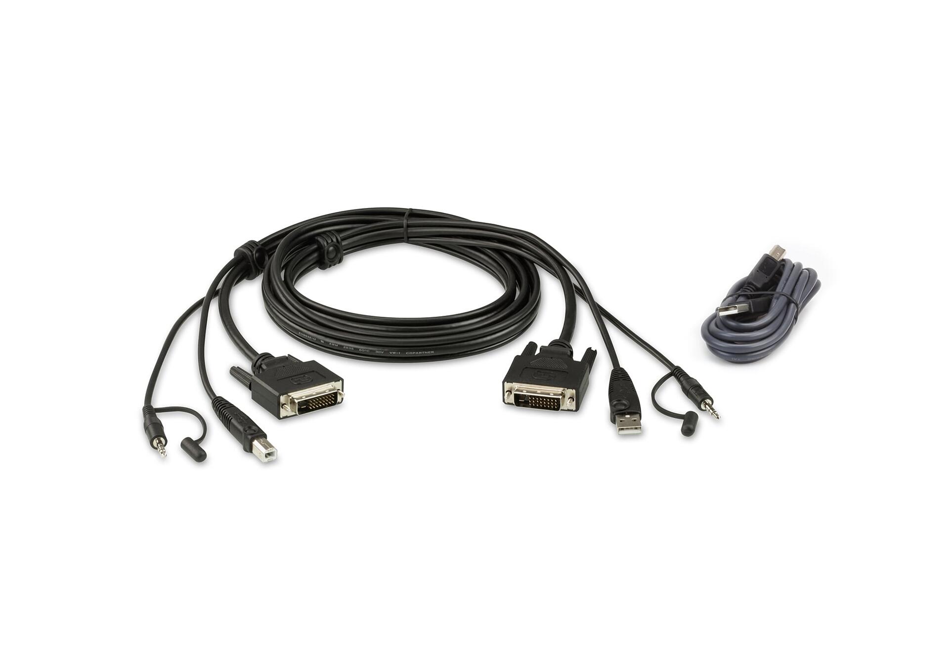 Kit cavo KVM di sicurezza USB DVI-D Dual Link da 3 m, 2L-7D03UDX4