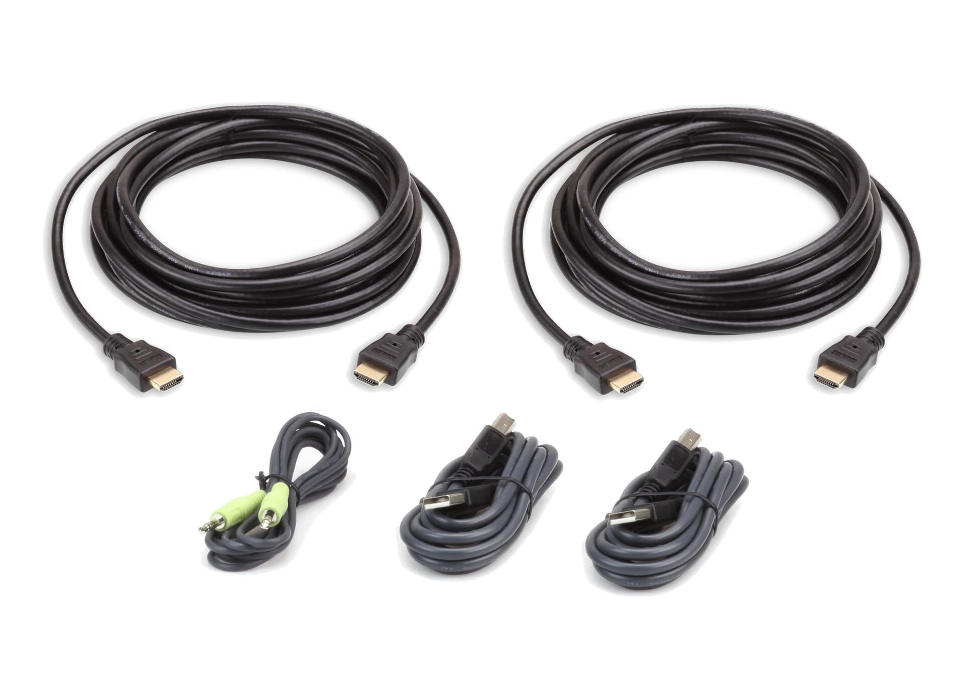 Kit Cavo KVM Sicurezza USB HDMI Visualizzazione Doppia 3 metri, 2L-7D03UHX5
