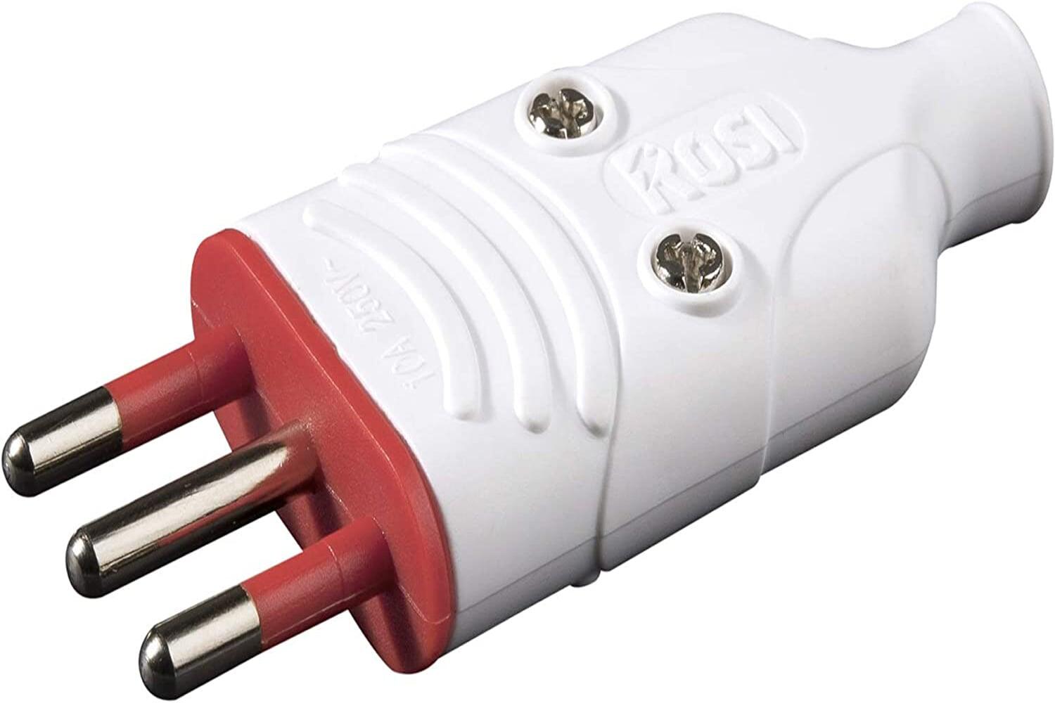 Spina Mobile in Gomma 16A 2P+T 250V Bianco