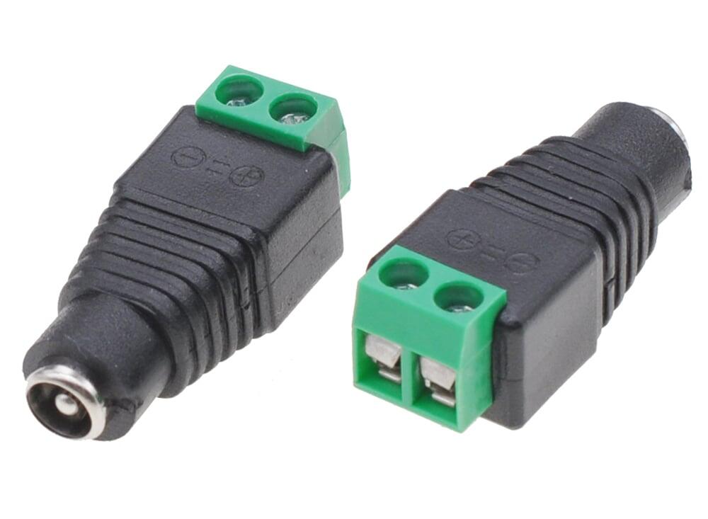 Adattatore Alimentazione Plug DC 5.5x2.1mm Femmina Terminal Block 2 pin