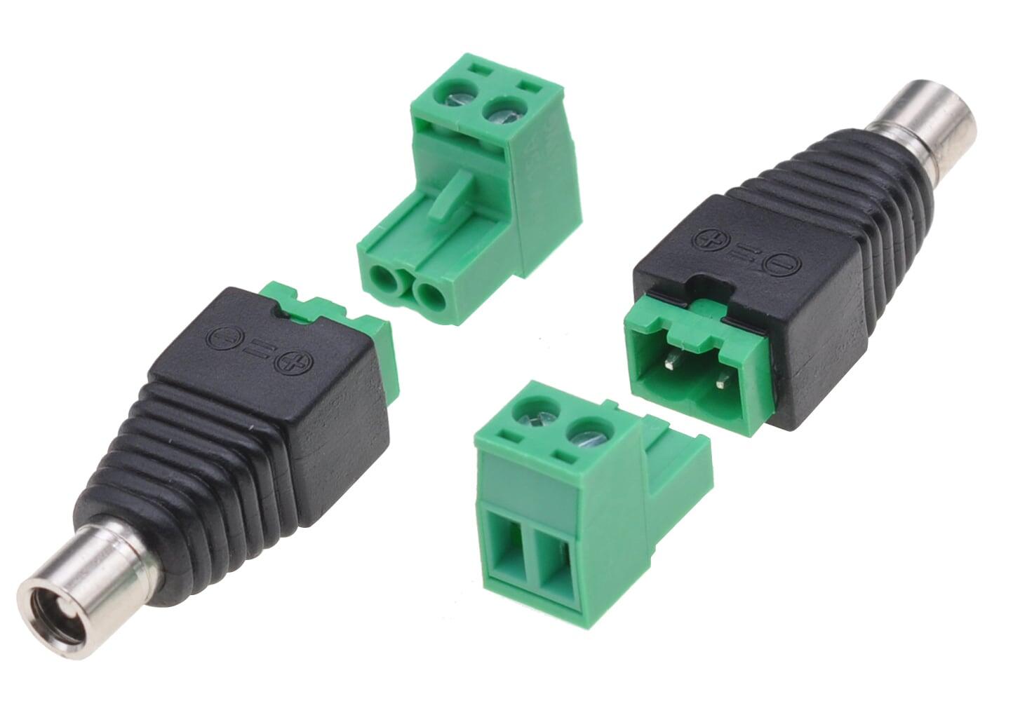 Adattatore Connettore Plug DC 2.5x5.5 mm Femmina Terminal Block 2 pin