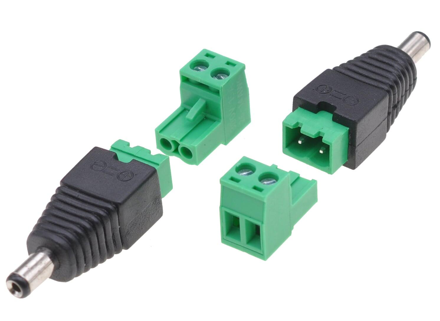 Adattatore Plug DC 2.5x5.5 mm Maschio Terminal Block 2 pin