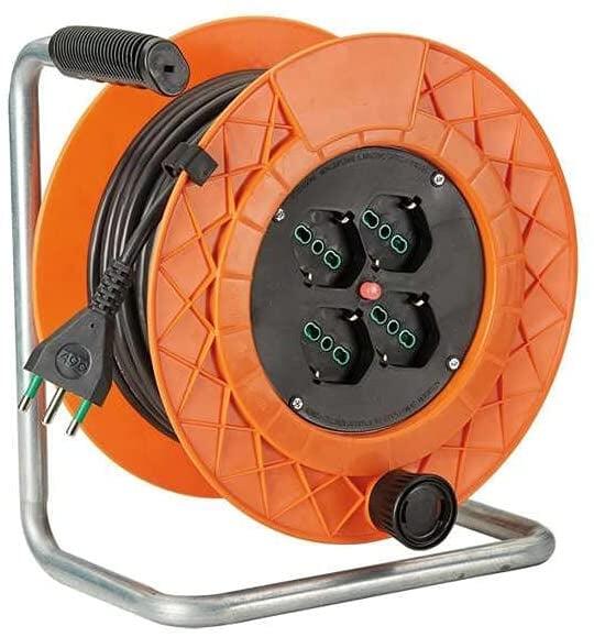 Prolunga Alimentazione Avvolgicavo 4 prese Italiane/Schuko 50m