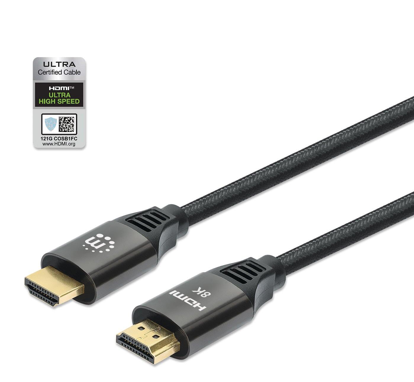 Cavo HDMI con Ethernet ad Altissima Velocità Certificato 8K@60Hz eARC 2m