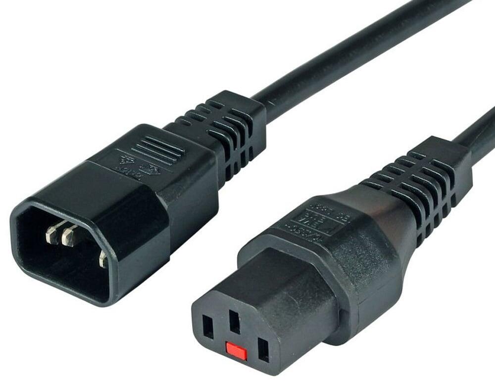 Cavo Prolunga C14 180° a C13 180° con Blocco IEC 1m
