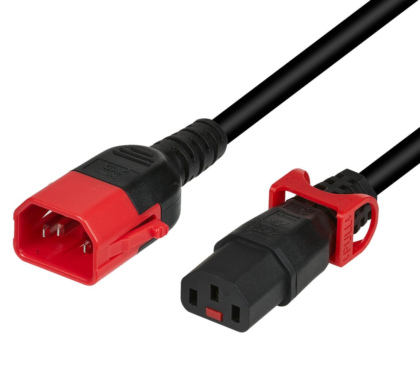 Cavo Prolunga Dual-Lock C14 180° a C13 180° 1m